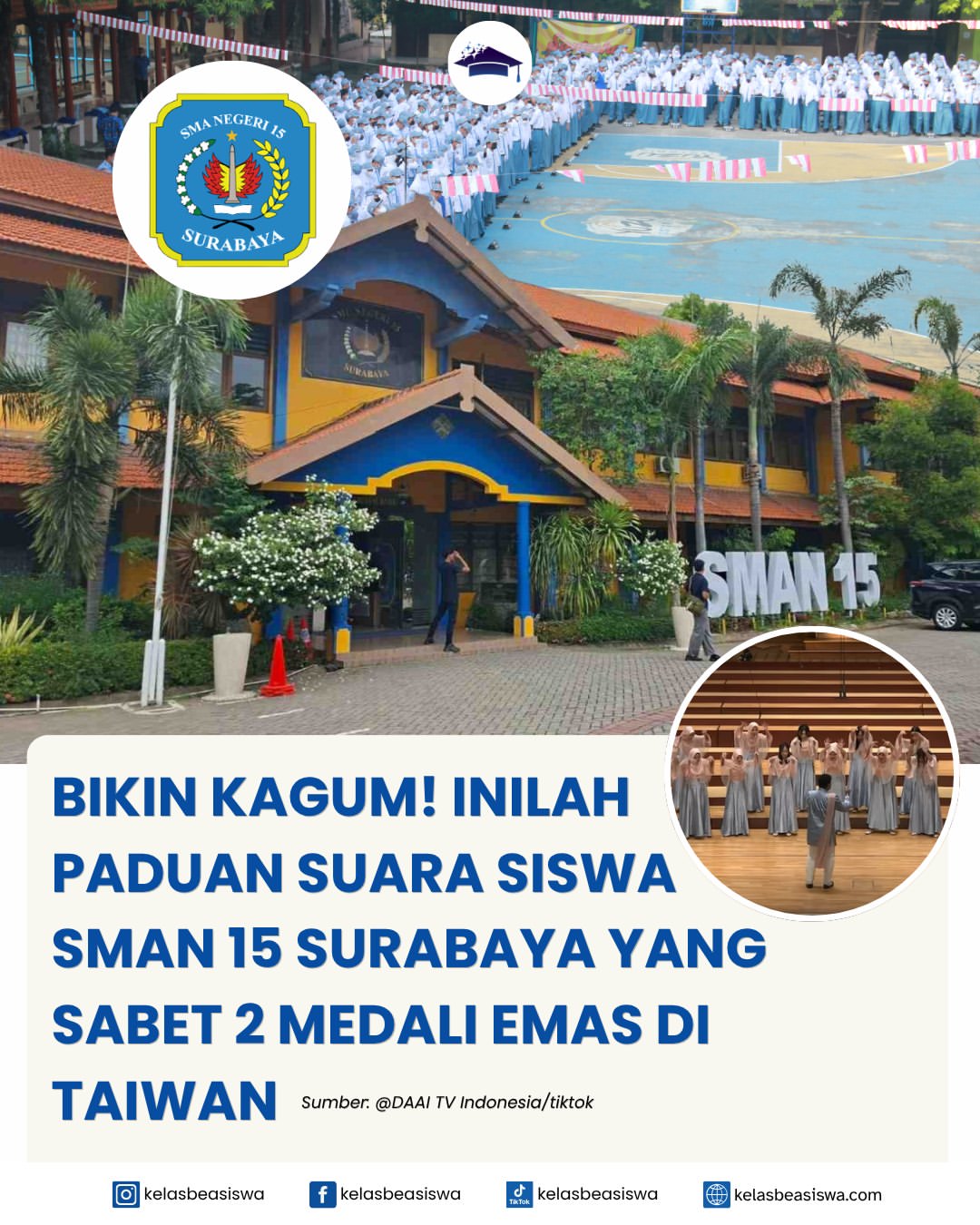 Paduan Suara SMAN 15 Surabaya Raih 2 Medali Emas di Taiwan