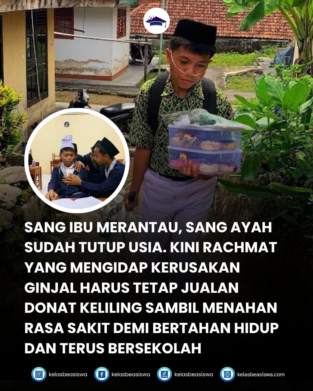Mengidap Kerusakan Ginjal, Rachmat Tetap Jualan Donat Keliling demi Bertahan Hidup dan Melanjutkan Sekolah